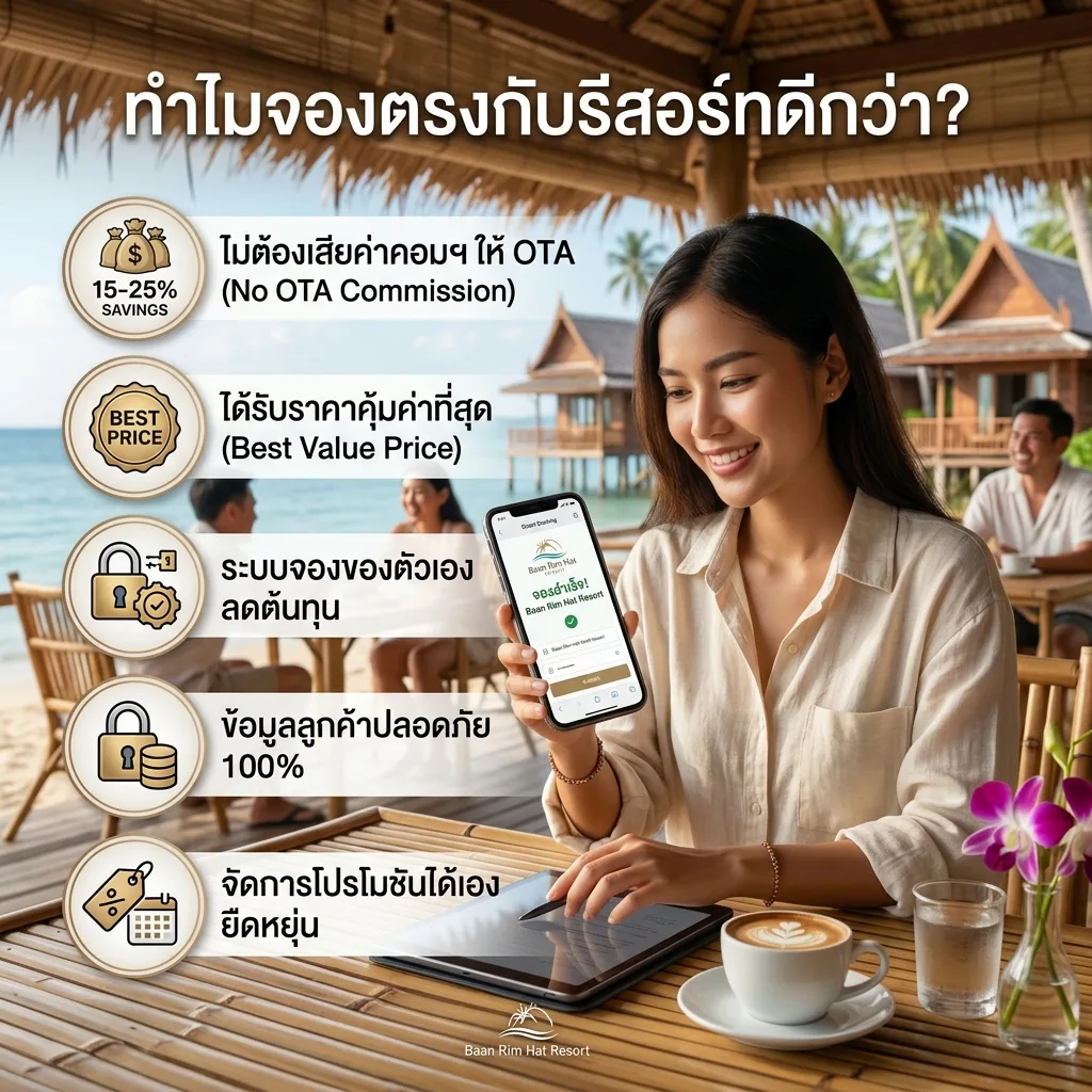 ทำไมจองตรงกับรีสอร์ทถึงได้ราคาคุ้มค่าและข้อเสนอที่ดีที่สุด?